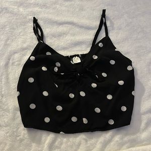 Cute black and white crop tank top